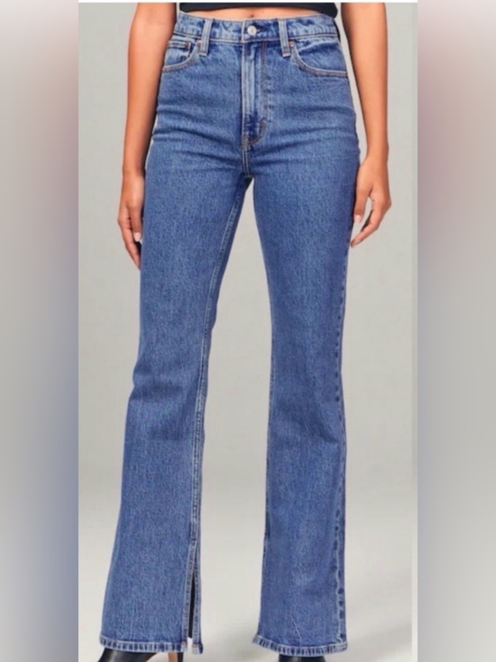Abercrombie & Fitch Curve Love High Rise Vintage Flare Jeans Size 30/10 Wide Leg - Picture 1 of 13
